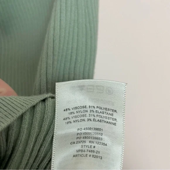 Aritzia Wilfred Light Sage Green Reso Ribbed Knit Mini Skirt Size Large - Picture 5 of 5